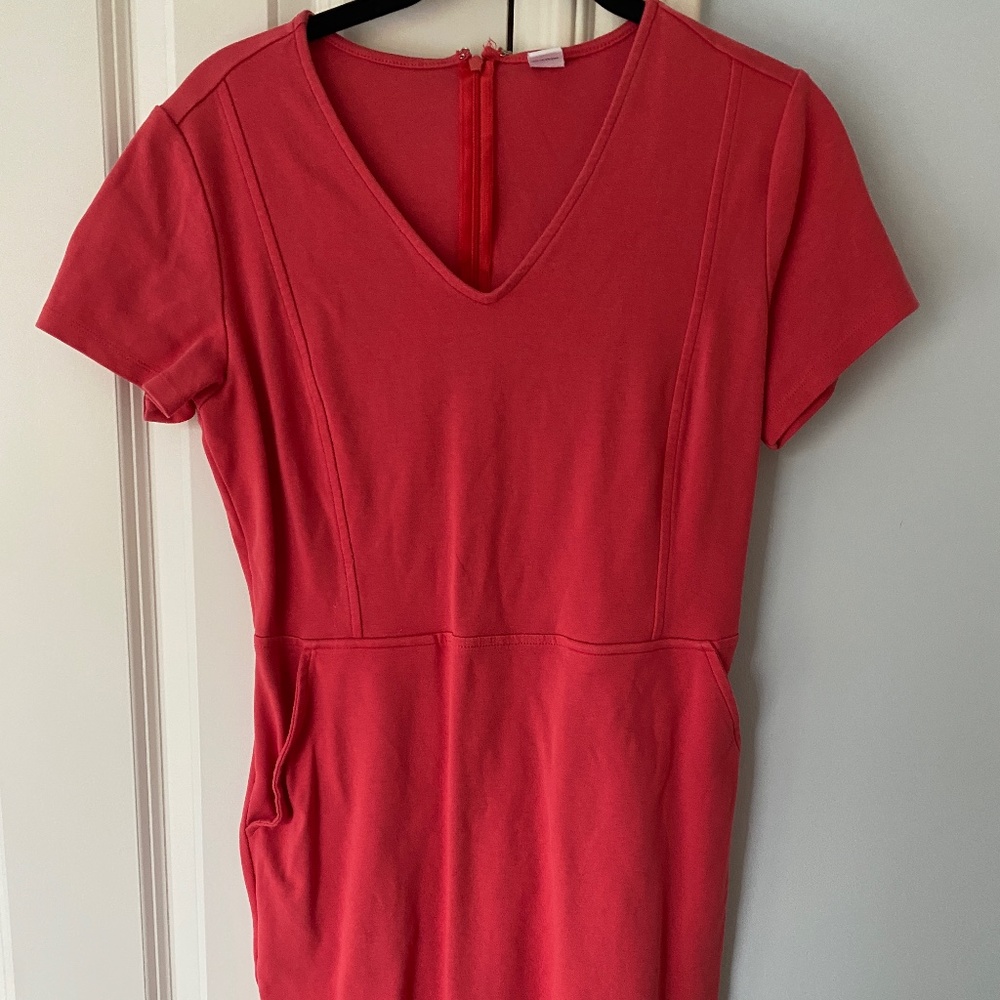 Old Navy dark coral ponte knit dress